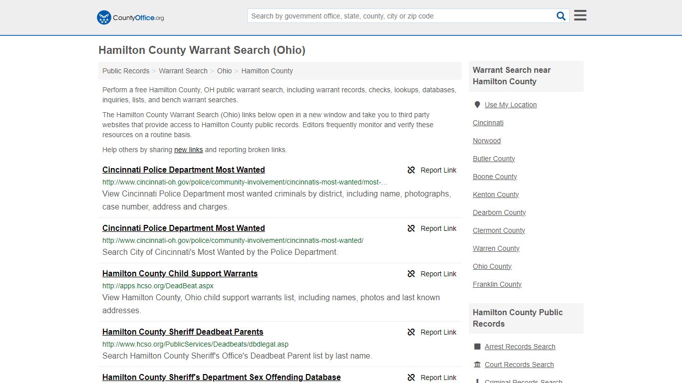 Warrant Search - Hamilton County, OH (Warrant Checks & Lookups)