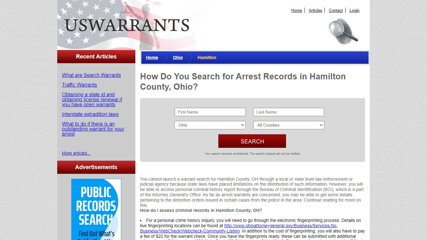 How Do You Search for Arrest Records in Hamilton County, Ohio?